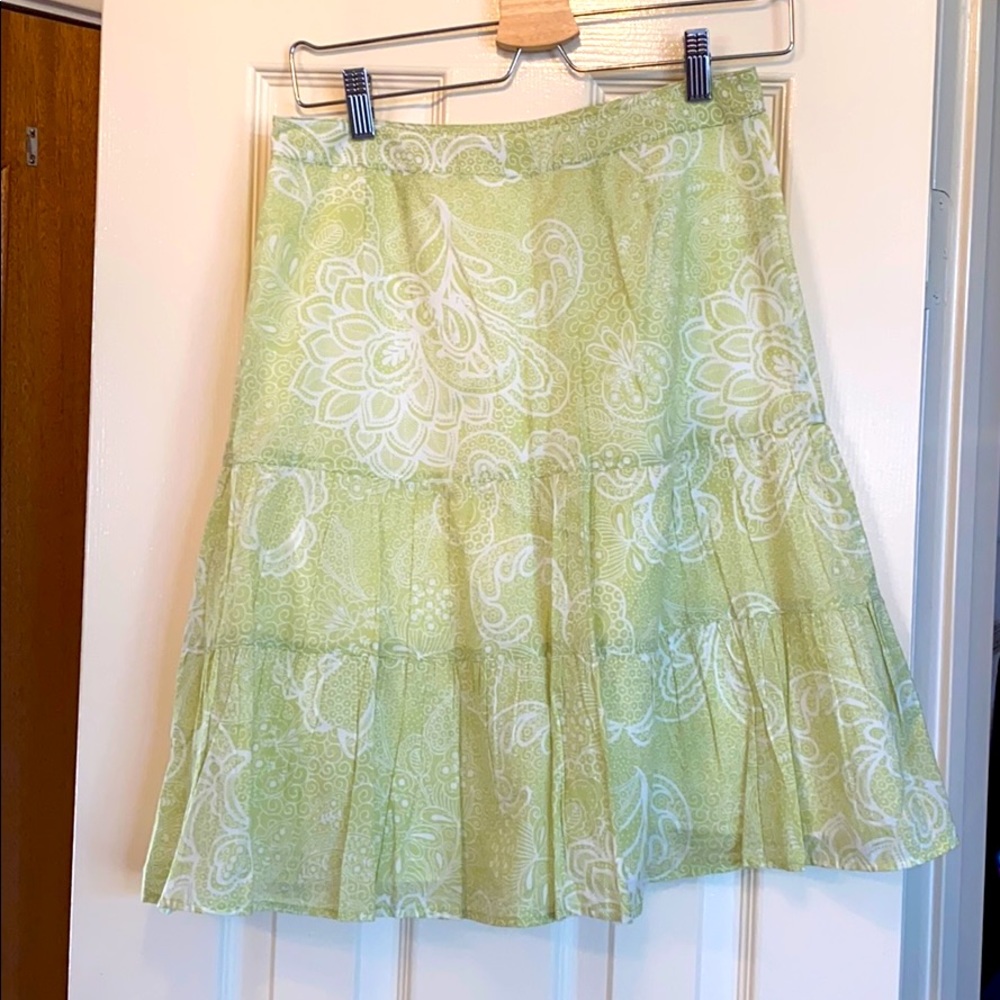 Ann Taylor lime-green floral skirt